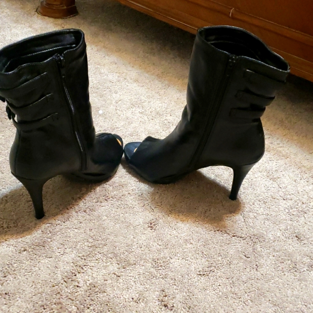 Sexy Black Peep Toe Boots